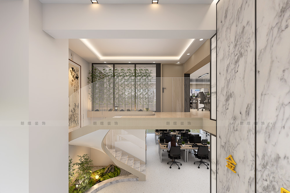 辦公室?jiàn)A層平臺(tái)裝修效果圖