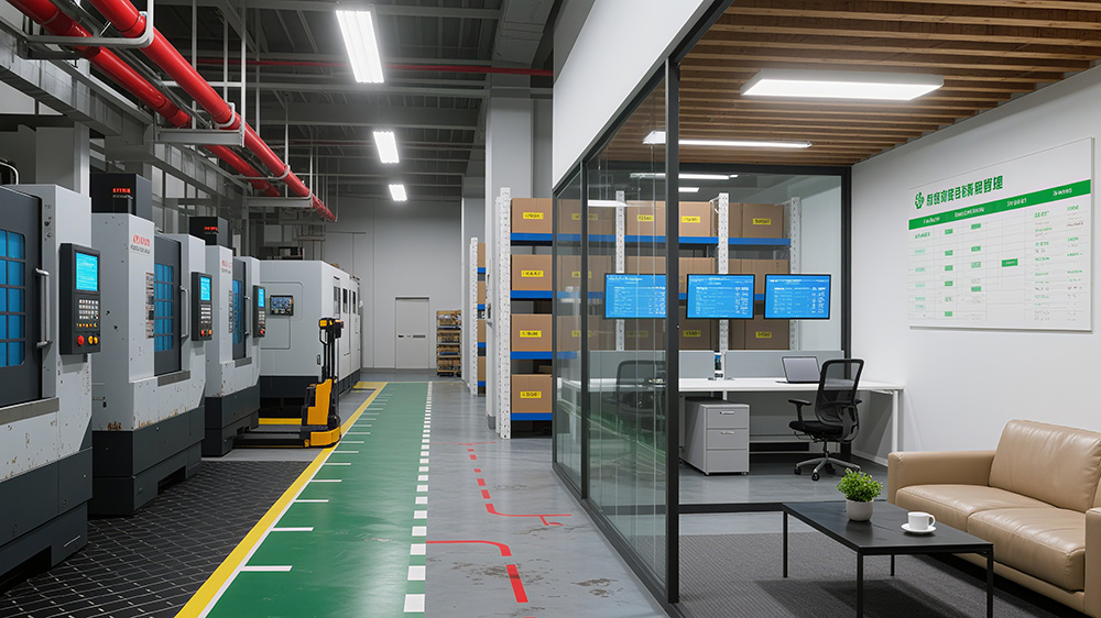 廠房生產(chǎn)區(qū)、倉儲、辦公區(qū)與休息區(qū)一體化布局